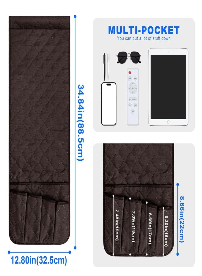 Grekos Sofa Armrest Organizer Remote Holder Bedside Caddy Organizer with 6 pockets, Chair Arm Holder Non-Slip Remote Control Holders Caddy for Magazine Tablet Phone Book - Image 4